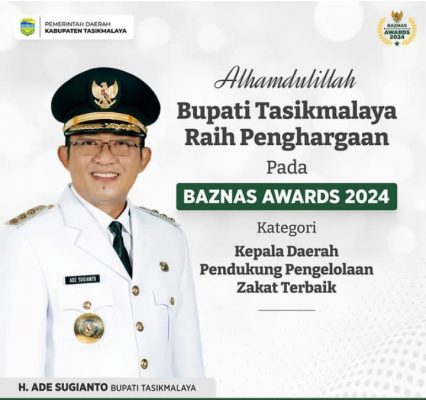 Bupati Tasik Sabet Penghargaan Baznas Award 2024